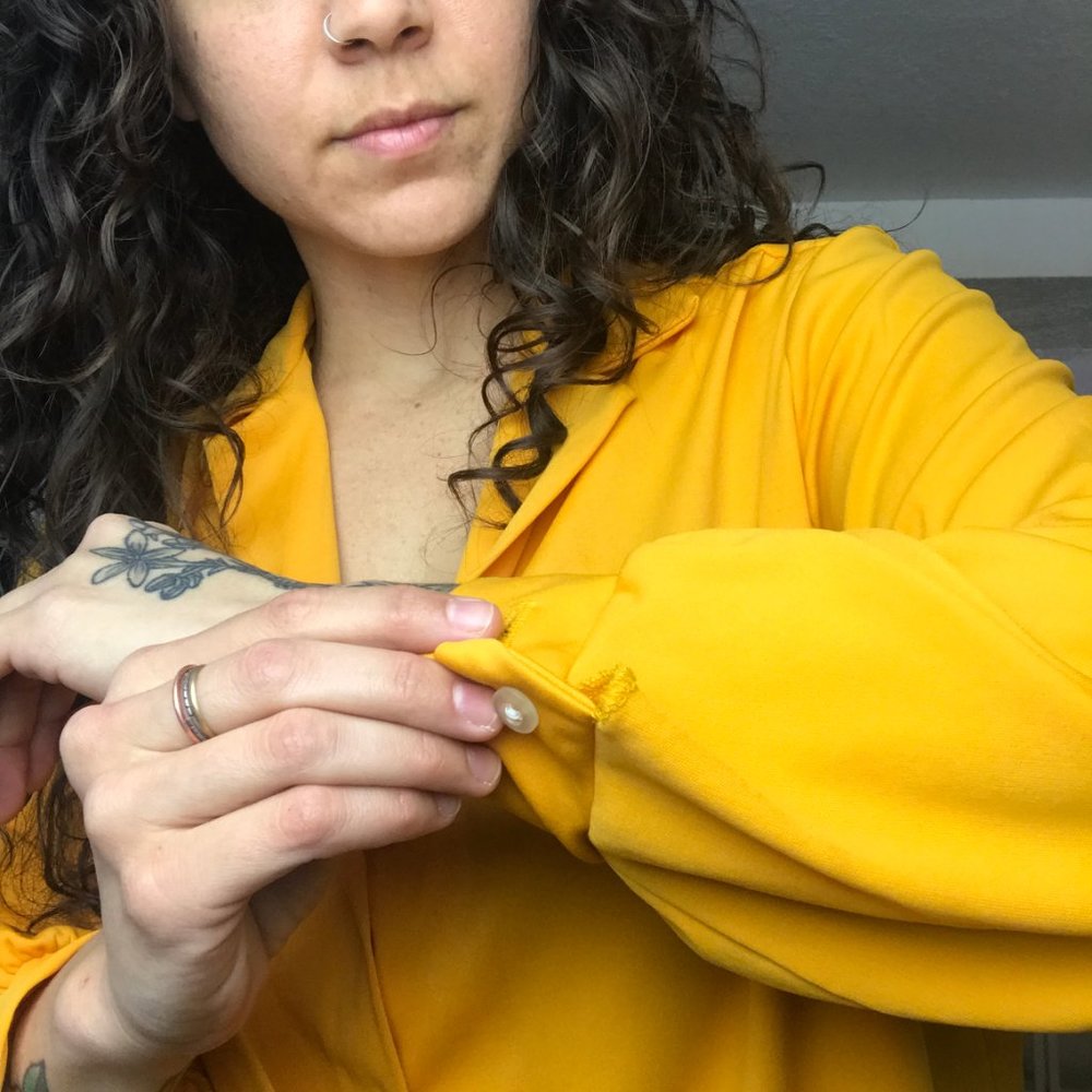 Orange Button Down Blouse - B60 - image 7